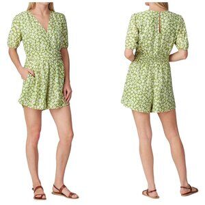 Heartloom Emory Green Floral Wrap Romper Size Small